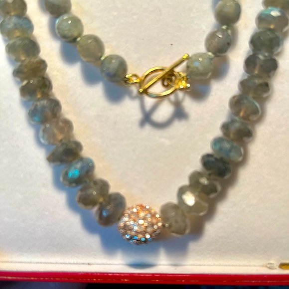 Neiman Marcus Laboradite station necklace. - Picture 2 of 3